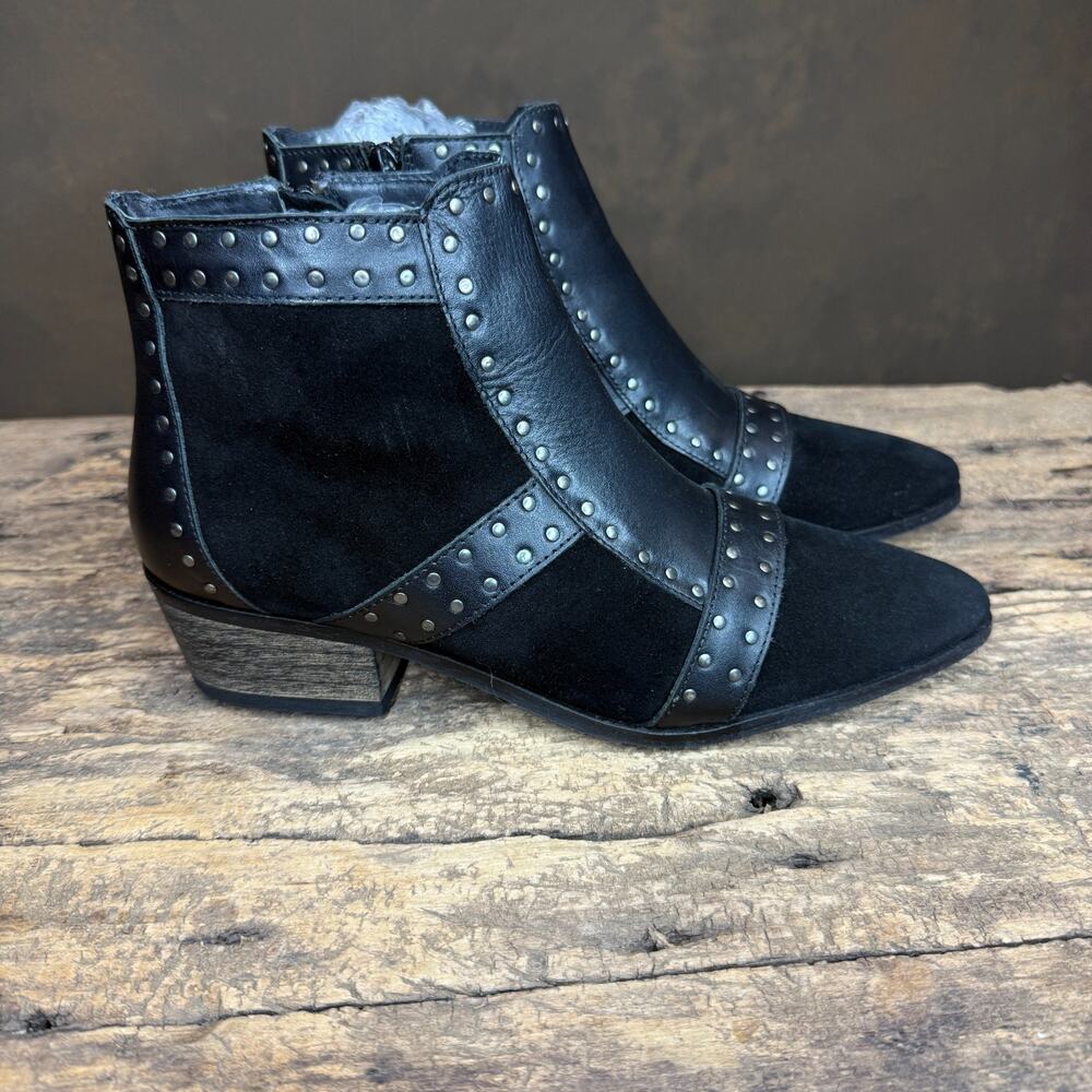 Matisse Black Studded Suede & Leather Ankle Boots